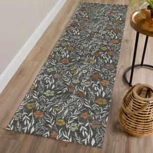 Luxury Washable Indoor/Outdoor Soft Essentials Graphite 2\'3\" x 7\'6\" Runner Rug