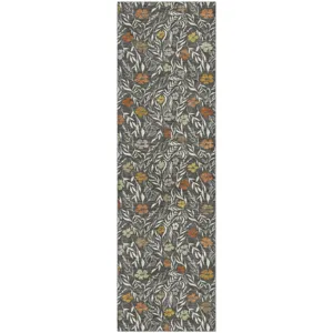 Luxury Washable Indoor/Outdoor Soft Essentials Graphite 2\'3\" x 7\'6\" Runner Rug