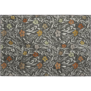 Luxury Washable Indoor/Outdoor Soft Essentials Graphite Rug