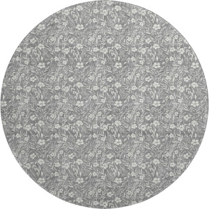Luxury Washable Indoor/Outdoor Soft Essentials Gray 8' x 8' Round Rug