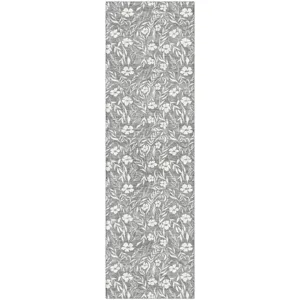 Luxury Washable Indoor/Outdoor Soft Essentials Gray 2'3" x 7'6" Runner Rug