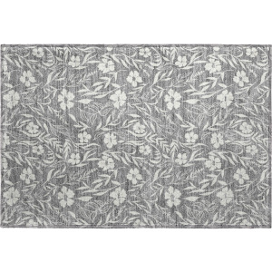 Luxury Washable Indoor/Outdoor Soft Essentials Gray Rug