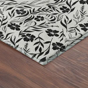Luxury Washable Indoor/Outdoor Soft Essentials Ivory 1\'8\" x 2\'6\" Rug
