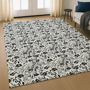 Luxury Washable Indoor/Outdoor Soft Essentials Ivory 8\' x 10\' Rug