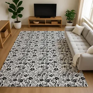 Luxury Washable Indoor/Outdoor Soft Essentials Ivory 8\' x 10\' Rug