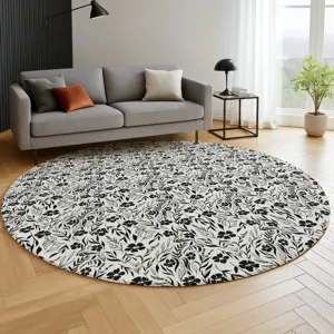 Luxury Washable Indoor/Outdoor Soft Essentials Ivory 8\' x 8\' Round Rug