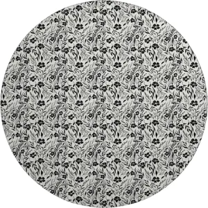 Luxury Washable Indoor/Outdoor Soft Essentials Ivory 8' x 8' Round Rug