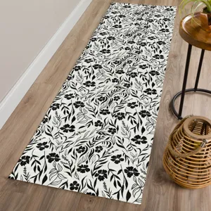 Luxury Washable Indoor/Outdoor Soft Essentials Ivory 2\'3\" x 7\'6\" Runner Rug
