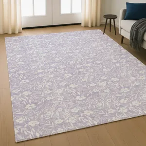 Luxury Washable Indoor/Outdoor Soft Essentials Lavender 9\' x 12\' Rug