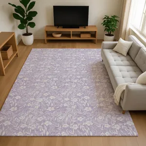 Luxury Washable Indoor/Outdoor Soft Essentials Lavender 9\' x 12\' Rug
