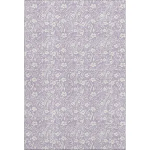 Luxury Washable Indoor/Outdoor Soft Essentials Lavender Rug