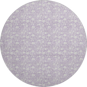 Luxury Washable Indoor/Outdoor Soft Essentials Lavender 8' x 8' Round Rug