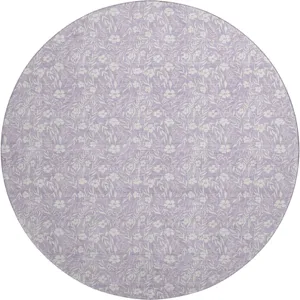 Luxury Washable Indoor/Outdoor Soft Essentials Lavender 8' x 8' Round Rug