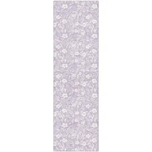 Luxury Washable Indoor/Outdoor Soft Essentials Lavender 2'3" x 7'6" Runner Rug