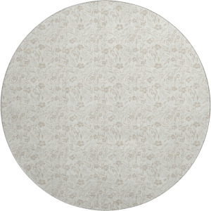 Luxury Washable Indoor/Outdoor Soft Essentials Linen 8' x 8' Round Rug