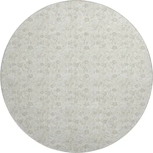 Luxury Washable Indoor/Outdoor Soft Essentials Linen 8' x 8' Round Rug