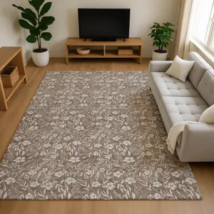 Luxury Washable Indoor/Outdoor Soft Essentials Mocha 3\' x 5\' Rug