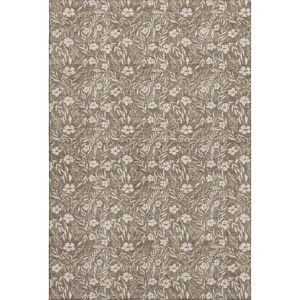 Luxury Washable Indoor/Outdoor Soft Essentials Mocha Rug