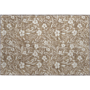Luxury Washable Indoor/Outdoor Soft Essentials Mocha Rug