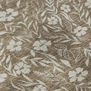 Luxury Washable Indoor/Outdoor Soft Essentials Mocha 2\'3\" x 7\'6\" Runner Rug