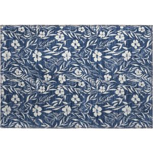 Luxury Washable Indoor/Outdoor Soft Essentials Navy Rug