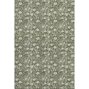 Luxury Washable Indoor/Outdoor Soft Essentials Olive Rug