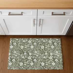 Luxury Washable Indoor/Outdoor Soft Essentials Olive 1\'8\" x 2\'6\" Rug