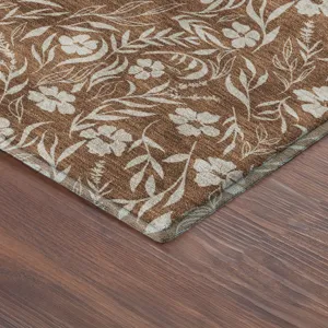 Luxury Washable Indoor/Outdoor Soft Essentials Paprika 5\' x 7\'6\" Rug