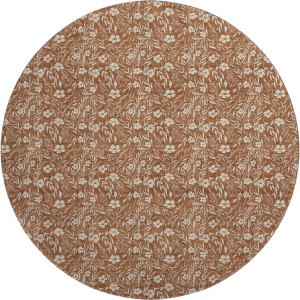 Luxury Washable Indoor/Outdoor Soft Essentials Paprika 8' x 8' Round Rug