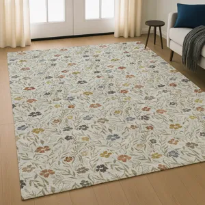 Luxury Washable Indoor/Outdoor Soft Essentials Pearl 8\' x 10\' Rug
