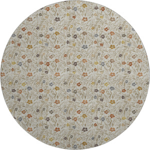 Luxury Washable Indoor/Outdoor Soft Essentials Pearl 8' x 8' Round Rug