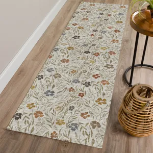 Luxury Washable Indoor/Outdoor Soft Essentials Pearl 2\'3\" x 7\'6\" Runner Rug