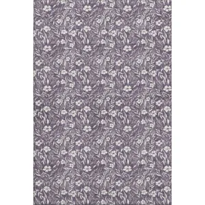 Luxury Washable Indoor/Outdoor Soft Essentials Purple 2\'6\" x 3\'10\" Rug