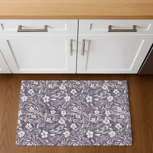 Luxury Washable Indoor/Outdoor Soft Essentials Purple 1\'8\" x 2\'6\" Rug