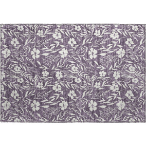 Luxury Washable Indoor/Outdoor Soft Essentials Purple Rug