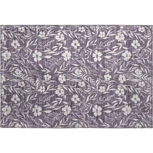 Luxury Washable Indoor/Outdoor Soft Essentials Purple Rug
