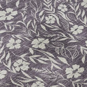 Luxury Washable Indoor/Outdoor Soft Essentials Purple 2\'6\" x 3\'10\" Rug