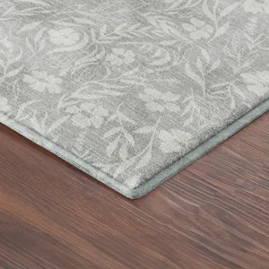 Luxury Washable Indoor/Outdoor Soft Essentials Silver 8\' x 8\' Round Rug