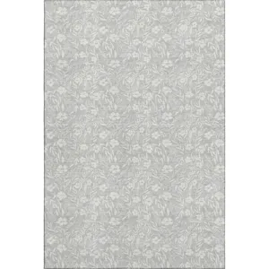 Luxury Washable Indoor/Outdoor Soft Essentials Silver 5\' x 7\'6\" Rug