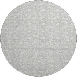 Luxury Washable Indoor/Outdoor Soft Essentials Silver 8' x 8' Round Rug
