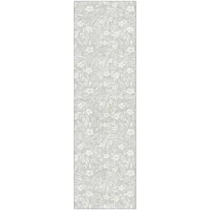 Luxury Washable Indoor/Outdoor Soft Essentials Silver 2\'3\" x 7\'6\" Runner Rug