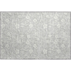 Luxury Washable Indoor/Outdoor Soft Essentials Silver Rug