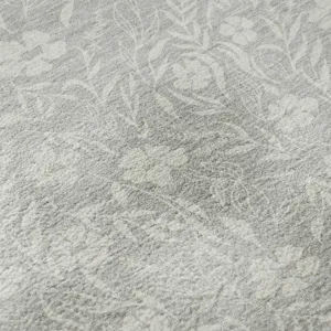 Luxury Washable Indoor/Outdoor Soft Essentials Silver 8\' x 8\' Round Rug