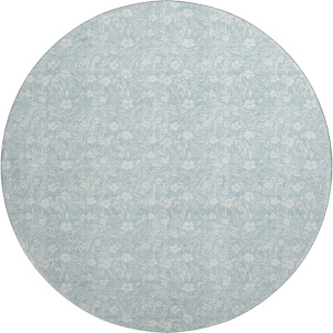 Luxury Washable Indoor/Outdoor Soft Essentials Sky 8' x 8' Round Rug