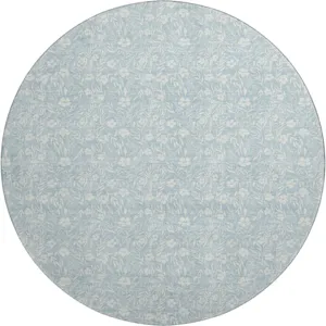 Luxury Washable Indoor/Outdoor Soft Essentials Sky 8\' x 8\' Round Rug