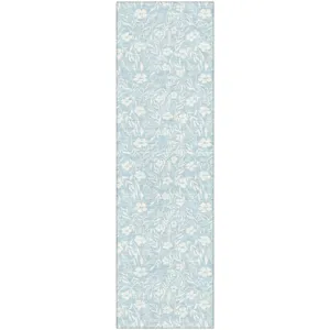 Luxury Washable Indoor/Outdoor Soft Essentials Sky 2\'3\" x 7\'6\" Runner Rug
