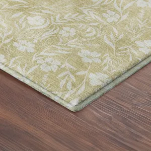 Luxury Washable Indoor/Outdoor Soft Essentials Wheat 2\'3\" x 7\'6\" Runner Rug