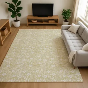 Luxury Washable Indoor/Outdoor Soft Essentials Wheat 8\' x 10\' Rug