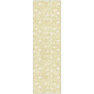 Luxury Washable Indoor/Outdoor Soft Essentials Wheat 2'3" x 7'6" Runner Rug