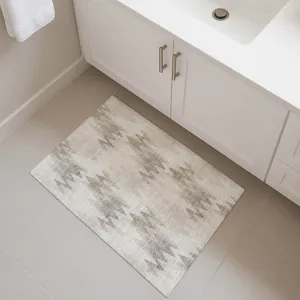Luxury Washable Soft Essentials Beige 1\'8\" x 2\'6\" Rug